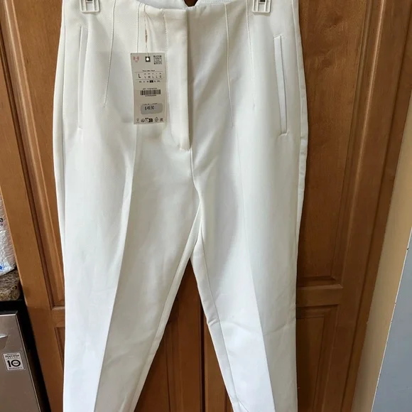 Zara White Cropped Pants - Picture 3 of 5
